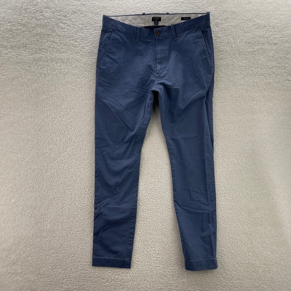 J.Crew Pants Mens 32x32 Blue Skinny Fit Chino Stretch Preppy Office Luxury Ivy